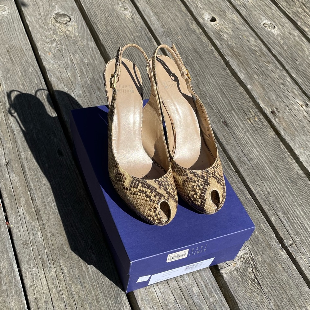 Stuart Weitzman Peep Toe Slingbacks *LIKE NEW*